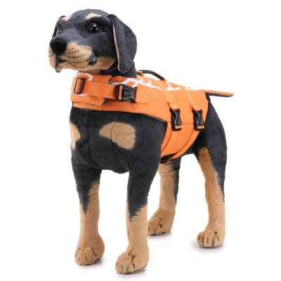 China RTS Pet Vest Pet Life Vest Shrimp Stocked Design With Stripe Dog Swimming Reflective Vest for sale