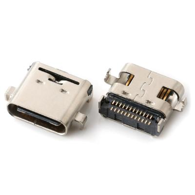 China 2x12pins Dipped Double Rows Female Usb Jack Connector Usb Type C Female Port TC-24P-Sunk-DR for sale