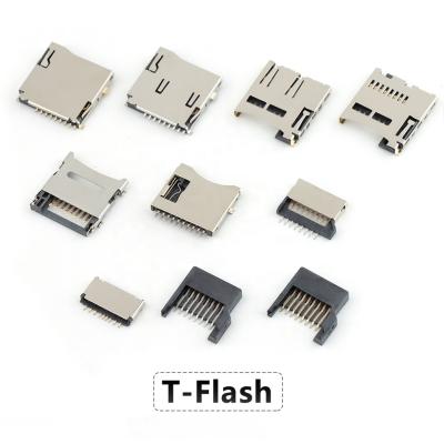 China Various Type 8/9 Pins Memory Card Connector Horizontal TF Card PCB Connector for sale