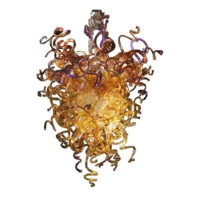 China 100% Handmade Zhongshan Living Room Hotel Chihuly Blown Glass Lamps Home Decor Luxury Chandeliers for sale