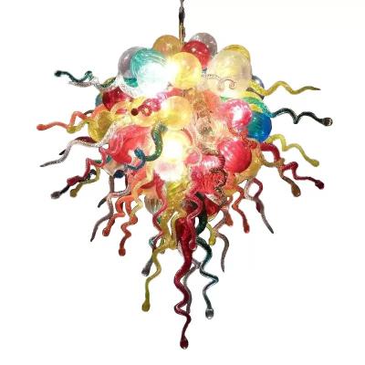 China 100% Contemporary Blown Glass Energy Saving Lights Art Decor Chandelier Colorful Dale Chihuly Style Handmade Blown Glass for sale