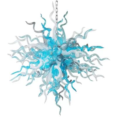 China 100% Handmade Art Ceiling Pendant Light Modern Decorative Blown Glass Chandelier Lamps Luxury Crystal Chandeliers for sale