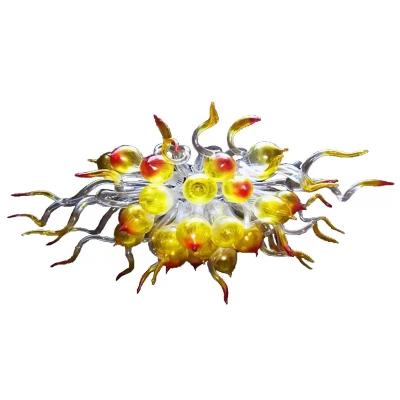 China 100% Handmade Art Modern Decorative Blown Glass Pendant Light Crystal Chandelier Ceiling Pendant Lights for sale