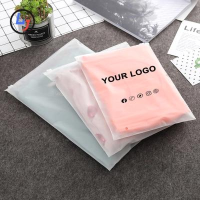 China Recyclable Eva Frosted Zipper Bag Packaging Opp Bag Custom Logo Plastic For Tshirt Wigs Hoodies for sale