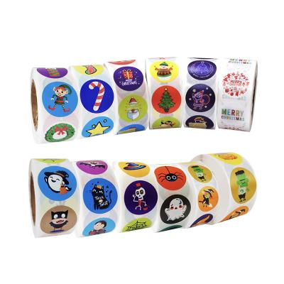 China Brand New Anti Counterfeit Christmas Sticker Roll Cartoon Label Custom Packaging Sticker for sale