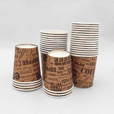 China Recyclable Single Wall Cheap Paper Coffee Cup Custom Logo Printed Disposable Brown Kraft Paper Cup With Cover for sale