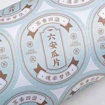 China Custom Scratch-Off Logo Printing Cheap Tea Packaging Label Sticker for sale