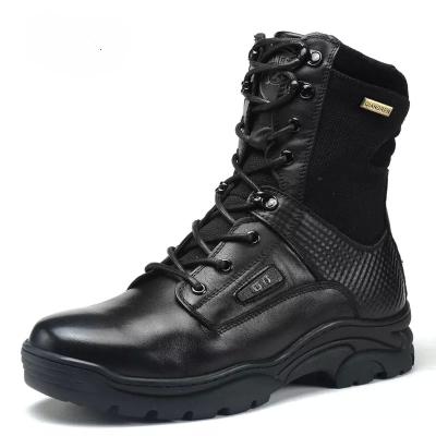 China Leather Black Military Combat Boots Climbing Shoes Anti Slip Camouflage Wear Resistant zu verkaufen