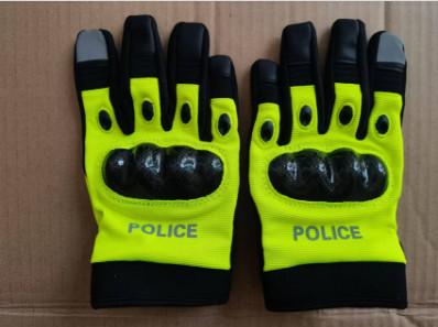 China Cuero Guantes de Policía Militar Fluorescentes Dedo Completo Fuerzas Especiales De servicio Ciclismo al aire libre en venta