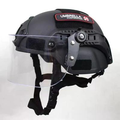 China Casco militar casco MICH2000 + casco transparente de protección contra disturbios máscara de protección de la policía casco patrulla keblar cascos militares en venta