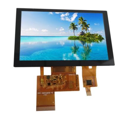 China 5 inch 800x480 TFT LCD display with 40pin RGB interface with PCAP 5 touch screen 350nits for sale