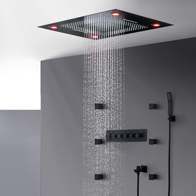 Китай Without Slide Bar Bathroom Accessories 304 Shower Diverter Faucets SUS 6 Ways Shower Diverter Faucets Rainfall Shower Head Set Ceiling LED Shower Panel продается