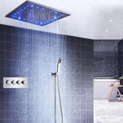 Cina Ceilingless S.M. LED Sliding Bar Shower Set 20 Inch Mist Rain Bathroom Shower Head Multiple Functions Thermostatic Shower Diverter in vendita