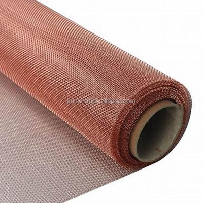 China Electronic EMF Signal Shielding 99.95% Pure Fine Copper Mesh Red Copper Wire Mesh for sale