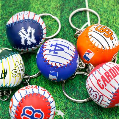 China LA Key Chain Baseball MLB Dodgers Spherical Backpack Pendant New York Yankees NY Leather Wholesale Custom Pendant for sale