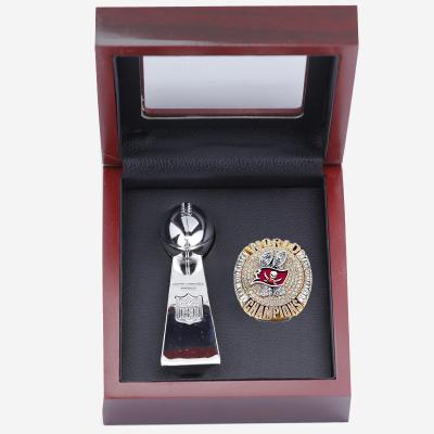 China Wholesale Customized High Quality NFL Football Ring And Trophy Display Box Set Fantasy Football Alloy Reward Fan Cup Souvenir JB001 for sale