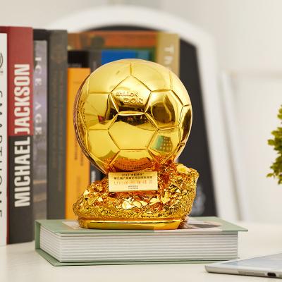 China Europe Soccer Resin Trophy World Cup Decorations C Luo Messi MVP Model Fans Souvenirs for sale