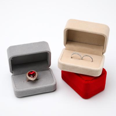 China Wholesale Custom Velvet Goose Down Couples Ring Jewelry Box Fashion Wedding Necklace Earrings Ring Jewelry Storage Gift Box for sale