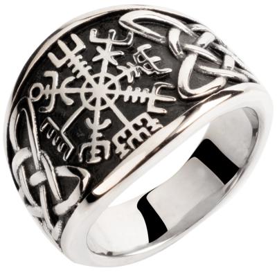 China Neo-Gothic Wholesale Gothic Personality Stainless Steel Gothic Personality Tidal Male Ring Compass Pirate Lolita Titanium Ring Simple Tail Ring for sale