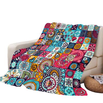 China Custom 3 d Anti-static Printing Tassel Blanket Print Chiffon Double Print 150*200cm Flannel Blanket for sale