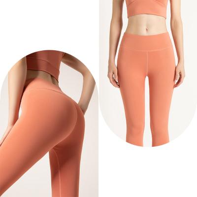 China High Waist Stretch Yoga Pants Antibacterial Yoga Pants Feel Bare Yoga Pants Lift Hips for sale