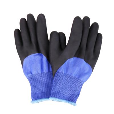 China General Purpose Winter Gloves Xingyu 13G Polyester Black Blue Nitrile Semi Soaked Foam Safety Gloves Warm Winter Gloves for sale