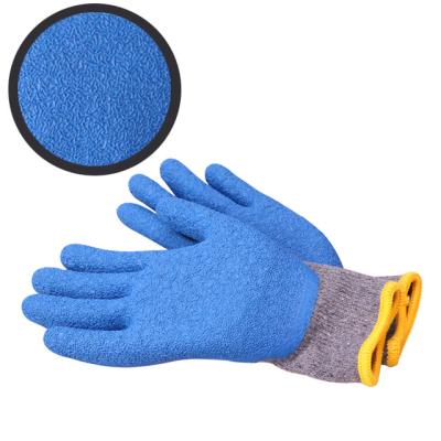 China Shell Latex Coated Safety Work Gloves General Purpose Latex Work Gloves Cotton Construction for sale