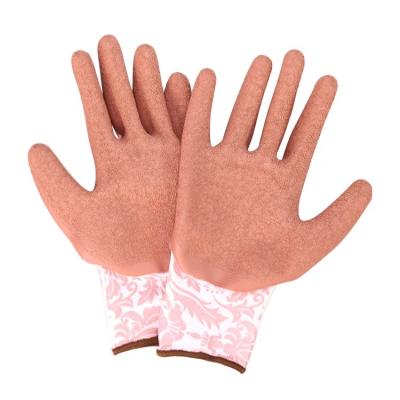 China General Purpose Polyester Ply Latex Coated Rubber Garden Gloves for sale