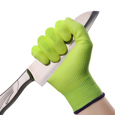 China General Purpose 13G HPPE Level 5 PU Finger Coated Work Safety Winter Gardening Gloves for sale