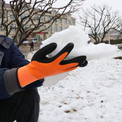 China General Purposes Double Shell Nitrile Coated Outdoor Winter Working Gloves Waterproof Custom Wholesale Work Winter Gloves for sale