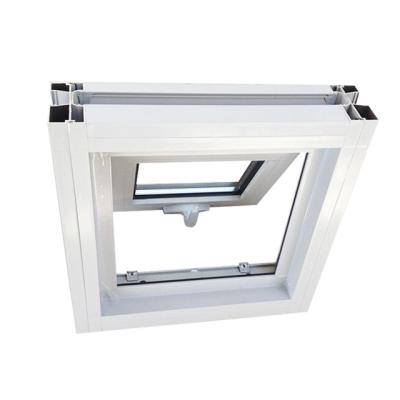 China New Small Magnetic Single Screen Designs Bathroom Toilet Ventilation Upvc Top Hung Tent Window for sale