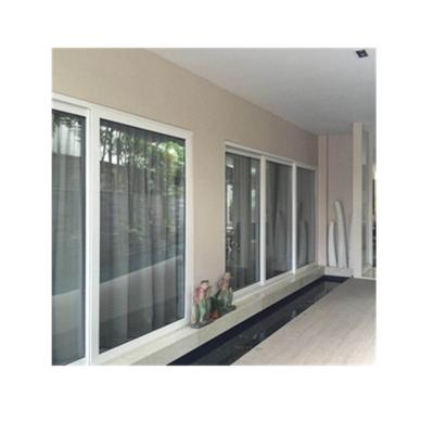 China Foshan UPVC Windproof Sliding Door For Patio / Balcony Grill Plastic Glass Door for sale