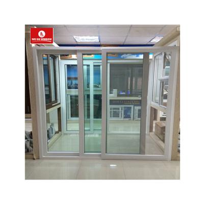 China Magnetic Screen UPVC Sound Proof Glass Sliding Door for sale