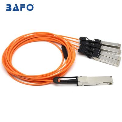 China Converged Enhanced Data Centers Ethernet High Speed ​​BAFO 40G QSFP+to 4*10G*SFP+AOC 1M 4 in 1 Active Optical Cable for Ethernet Data Center for sale