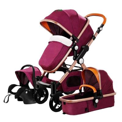 China 2021 New Design Aluminum Alloy Baby Stroller 3 in 1 Pram Baby Infant Stroller for sale