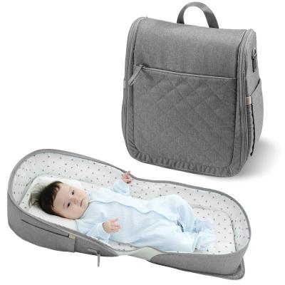 China Eco-Friendly Foldable Travel Diaper Mommy Bed Hutch Baby Crib Diaper Bag Baby Diaper Bag Changing Bed Backpack for sale