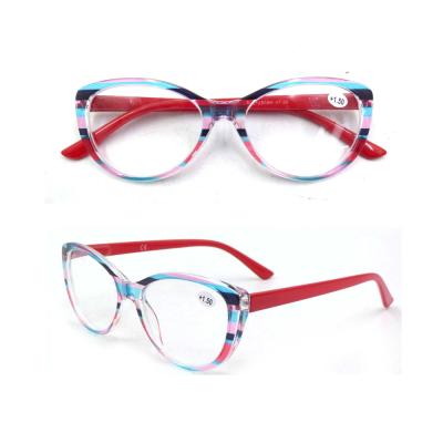 China 2022 Retro Thin Eyewear CE Color PC Cat Eye Blue Light Blocking Reading Glasses For Women for sale