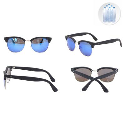 China Eco-Friendly Recycled Plastic Recycled Half Frame Metal Element Sunglasses For Women And Man for sale