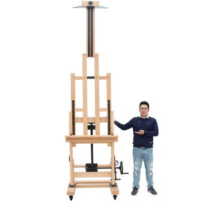 China High Quality Professional Portable Easel Studio Painting Easel With Wheels for sale