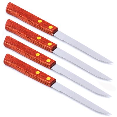 China Factory Price Economy Sustainable Steak Knife With Wooden Handle for sale