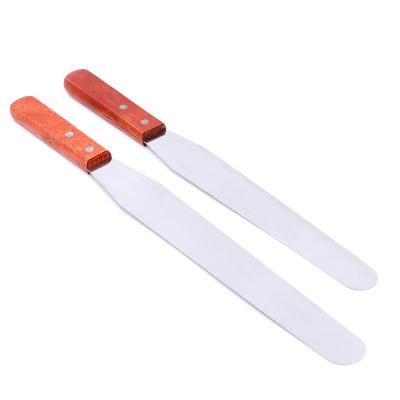 China Sustainable Wooden Handle Kitchen Stainless Steel Spatulas for sale