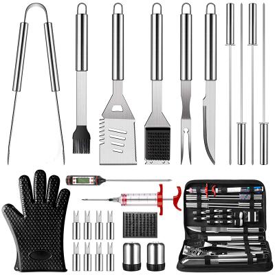 China Easily Cleaned Hot Selling 25 Piece Stainless Steel BBQ Set With Carry Case for sale