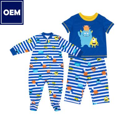 China Flame Retardant Printed Baby Boy's Rompers Toddler Sleepsuits for sale