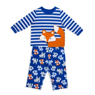 China Fire Retardant Disney Approved Factory All Over Print Pajamas Fr Blue Striped Pajamas for sale