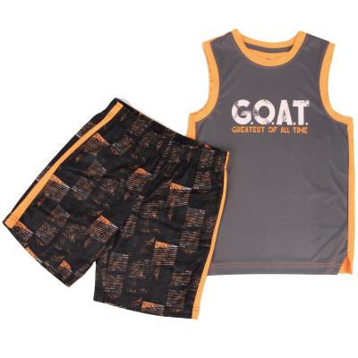 China 2020 Summer Breathable Children Kids Shirt Sleeveless Custom Short Set Boys 2pc Basketball Set Sublimation Tank Tops for sale