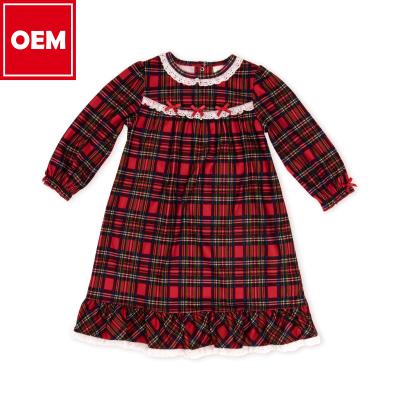 China 2020 QUICK DRY red tartan red tartan child clothing suppliers pajamas baby english baby plaid dresses for Christmas for sale