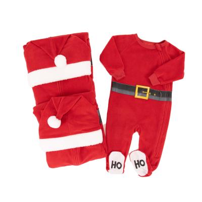 China 2020 New Arrival Micro Fleece Sherpa Santa Family Thermal Pajamas Set Onesies Sleepwear For Christmas for sale