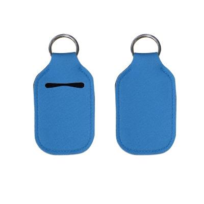 China Amazon Hot Selling 30ml Neoprene Hand Gel Hand Sanitizer Sleeve Neoprene Cheap Hand Sanitizer Holder Solid Color Key Chain for sale