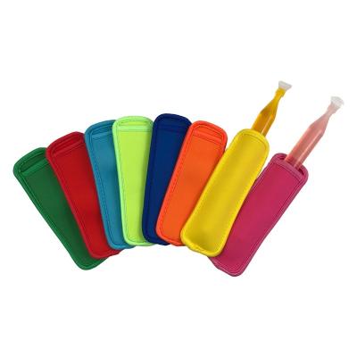 China Waterproof Hot Selling Amazon Ice Popsicle Holders Neoprene Ice Popsicle Sleeve for sale