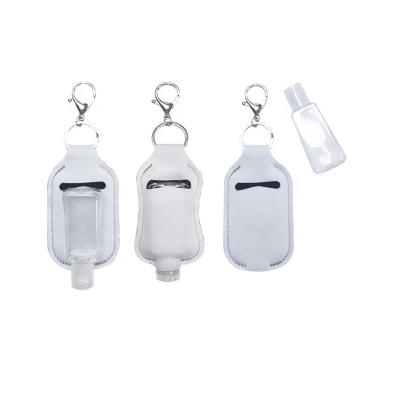 China 30ML Hand Sanitizer Bottle Holder Neoprene Hand Sanitizer Pocket Waterproof Keychian Chain Holder for Bath and Bodyworks for sale